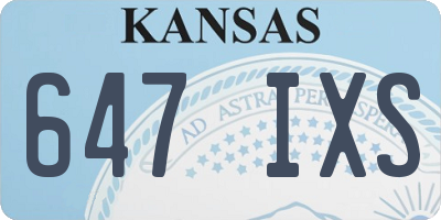 KS license plate 647IXS