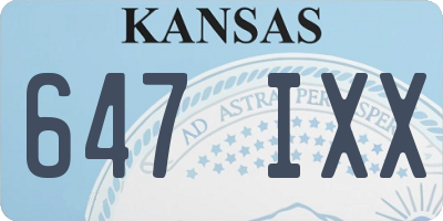 KS license plate 647IXX