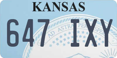 KS license plate 647IXY