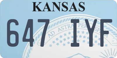 KS license plate 647IYF