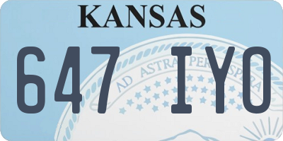 KS license plate 647IYO