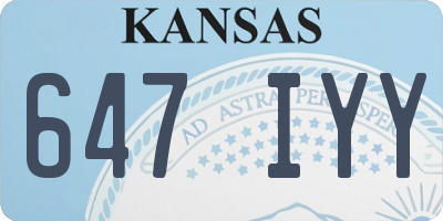 KS license plate 647IYY