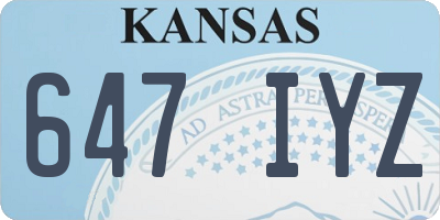 KS license plate 647IYZ