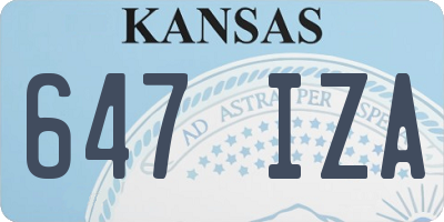 KS license plate 647IZA