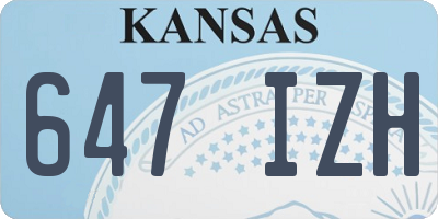 KS license plate 647IZH