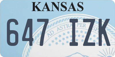 KS license plate 647IZK