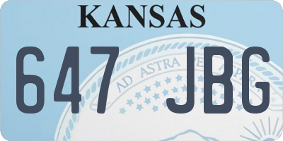 KS license plate 647JBG