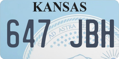 KS license plate 647JBH