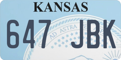 KS license plate 647JBK