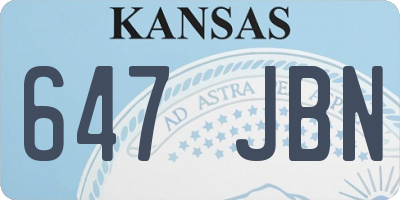 KS license plate 647JBN