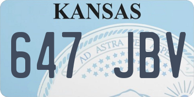 KS license plate 647JBV