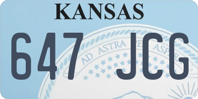 KS license plate 647JCG