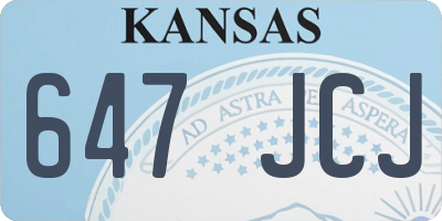KS license plate 647JCJ