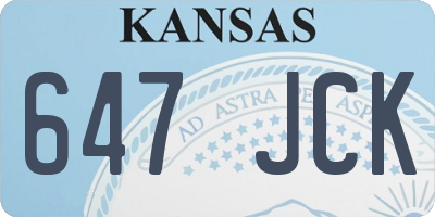 KS license plate 647JCK