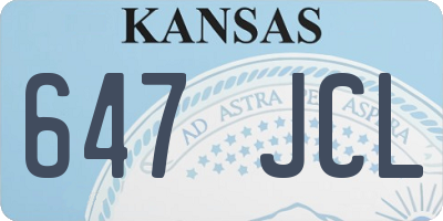 KS license plate 647JCL