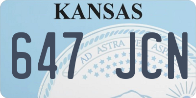 KS license plate 647JCN