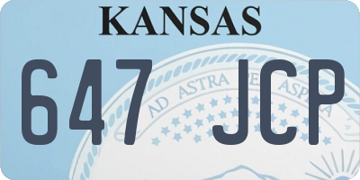 KS license plate 647JCP
