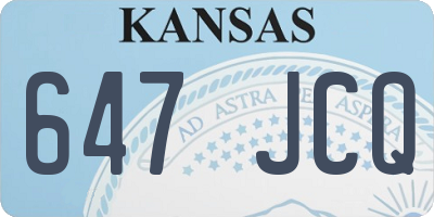 KS license plate 647JCQ