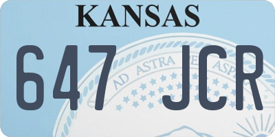 KS license plate 647JCR