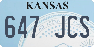 KS license plate 647JCS