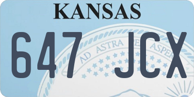 KS license plate 647JCX
