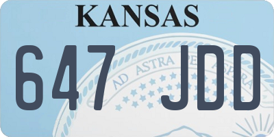 KS license plate 647JDD