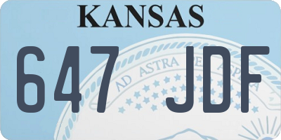 KS license plate 647JDF