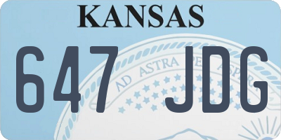 KS license plate 647JDG