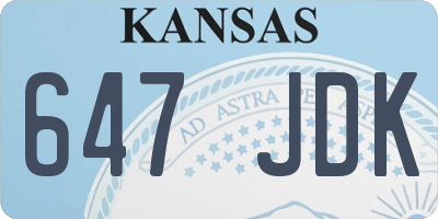 KS license plate 647JDK