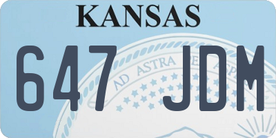 KS license plate 647JDM