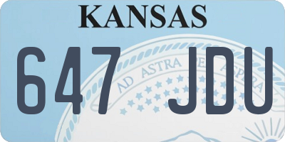 KS license plate 647JDU