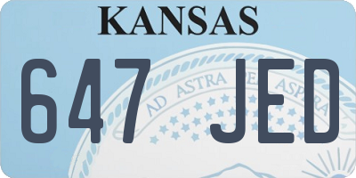 KS license plate 647JED
