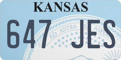 KS license plate 647JES