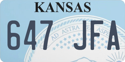 KS license plate 647JFA