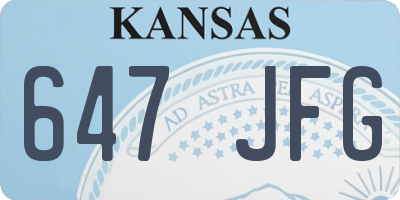 KS license plate 647JFG