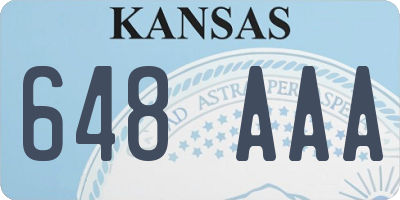 KS license plate 648AAA