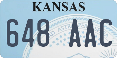 KS license plate 648AAC