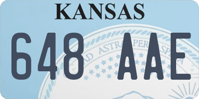 KS license plate 648AAE