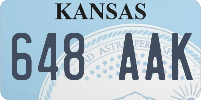 KS license plate 648AAK
