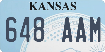 KS license plate 648AAM
