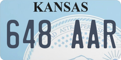 KS license plate 648AAR