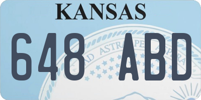 KS license plate 648ABD