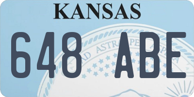 KS license plate 648ABE