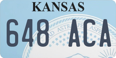 KS license plate 648ACA