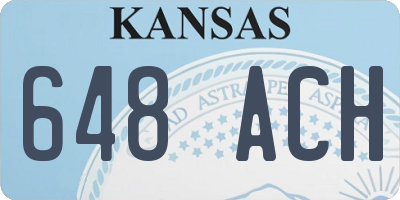 KS license plate 648ACH