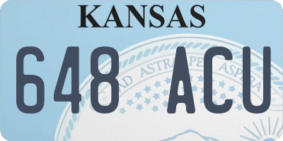 KS license plate 648ACU