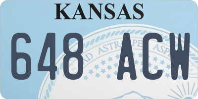 KS license plate 648ACW