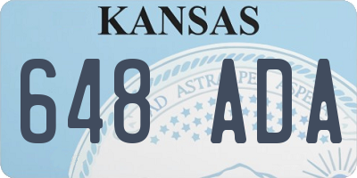 KS license plate 648ADA