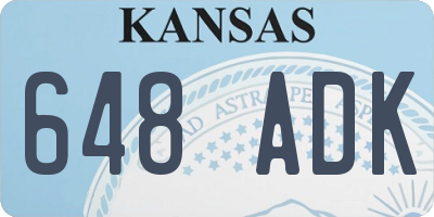 KS license plate 648ADK