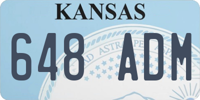 KS license plate 648ADM